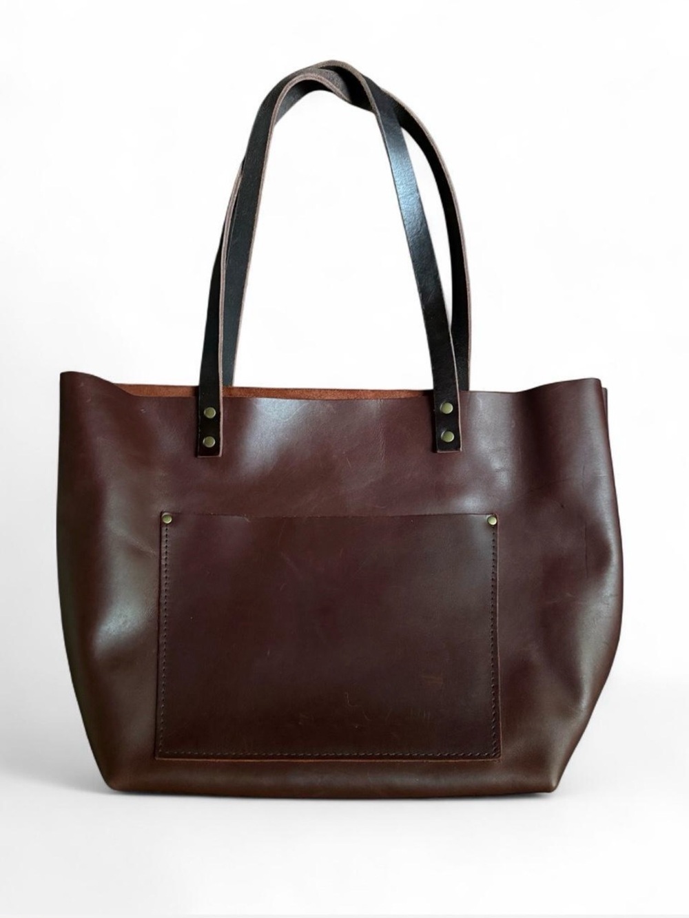 PORTLAND LEATHER “Almost Perfect” large leather tote in like new condition!